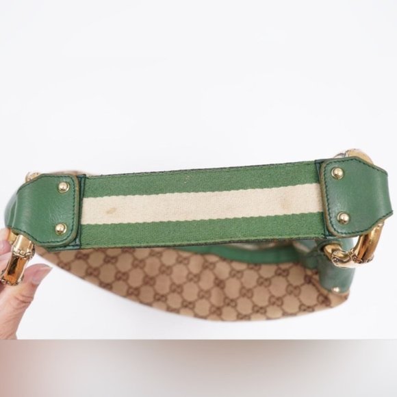 Gucci GG Bamboo Ring Hobo-green & beige - Picture 13 of 15